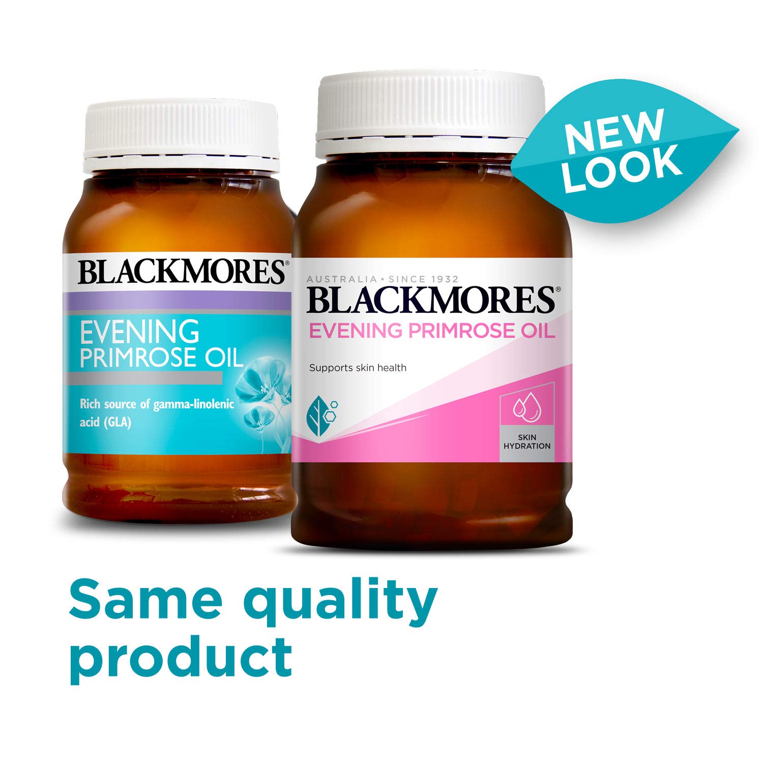 Blackmores Evening Primrose Oil label shows 190 capsules and natural GLA source.