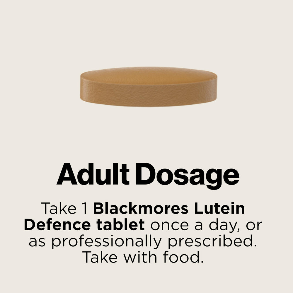 Blackmores Lutein Defence usage scene showing daily routine with eye-health focus.