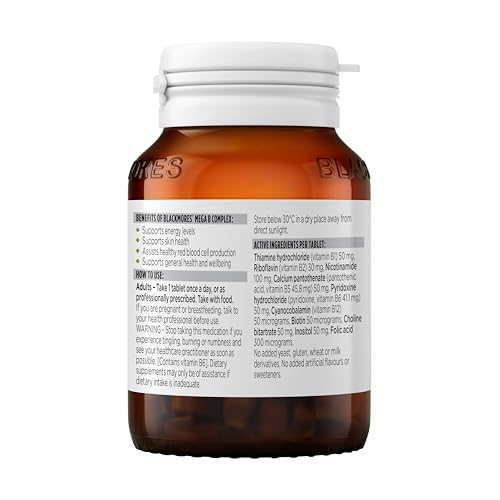 Blackmores Mega B Complex label detailing ingredients and usage guidance