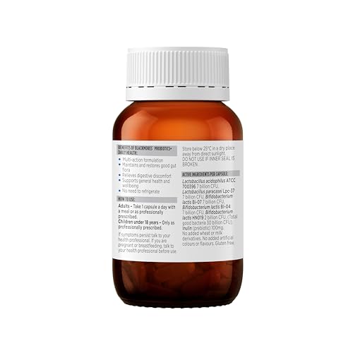 Blackmores Probiotics+ Daily Health packaging image highlights moisture protection for viable bacteria.