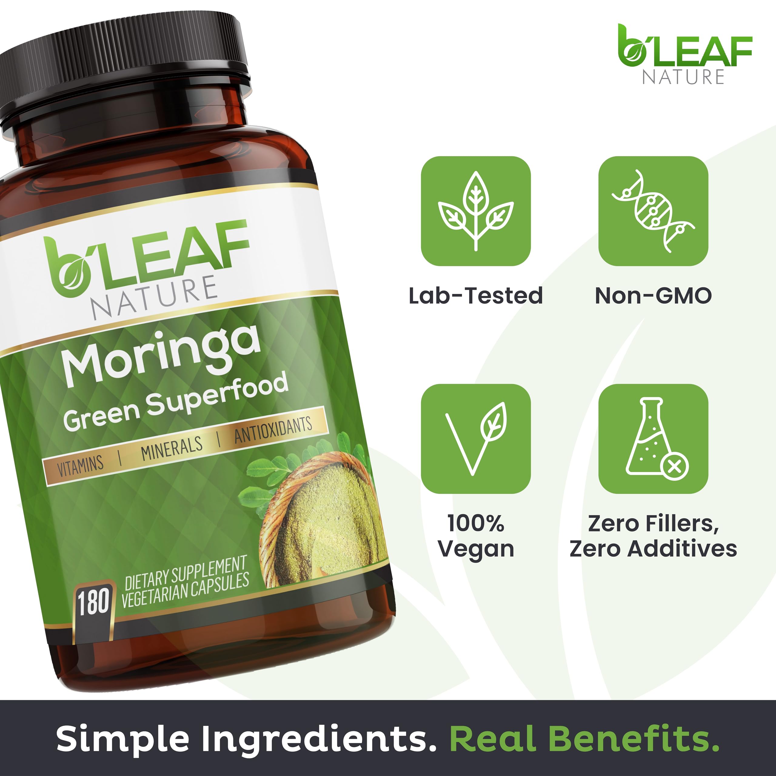 Veggie capsules packaging emphasizing gluten-free and non-GMO