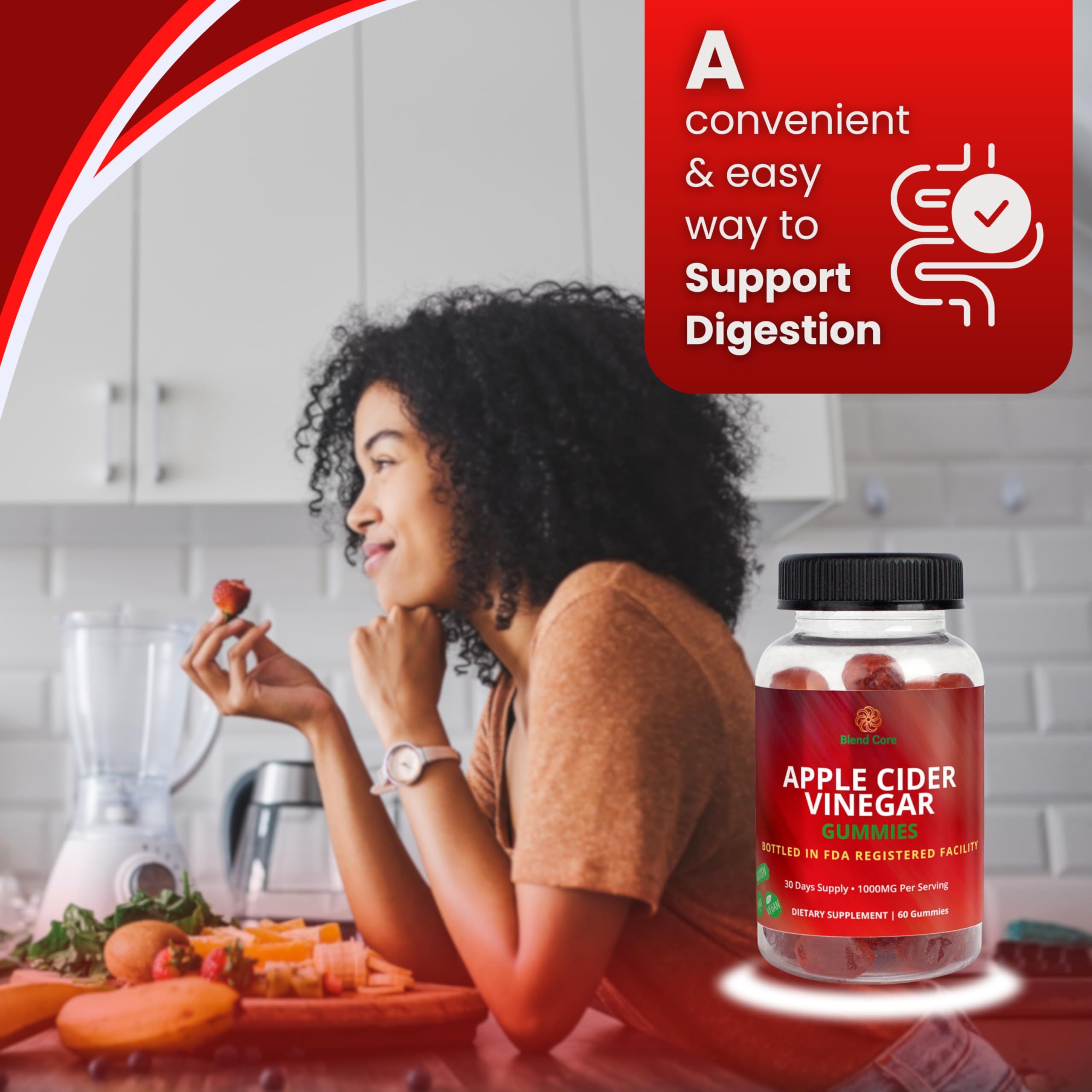Blend Core pomegranate and beet powder ingredients visible