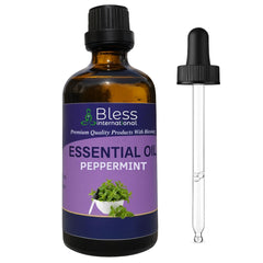 Bless International Peppermint Oil bottle closeup showing pure aroma for diffusers