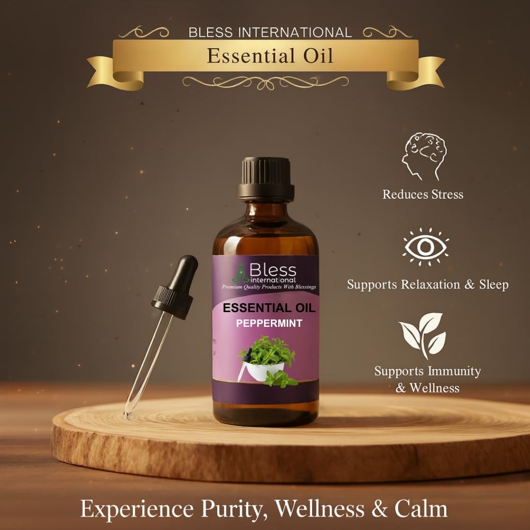 Bless International Peppermint Oil candle-making setup with fragrant natural oil
