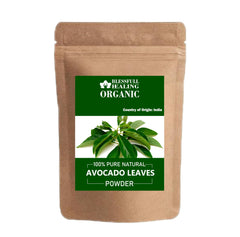 Blessfull Healing avocado leaves powder packaging ready for smoothies