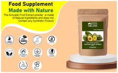 Blessfull Healing avocado powder label panel highlighting natural extract