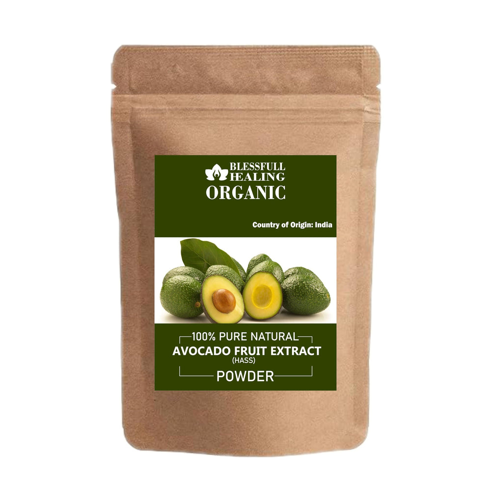 Blessfull Healing avocado powder packaging with 100% pure avocado fruit extract