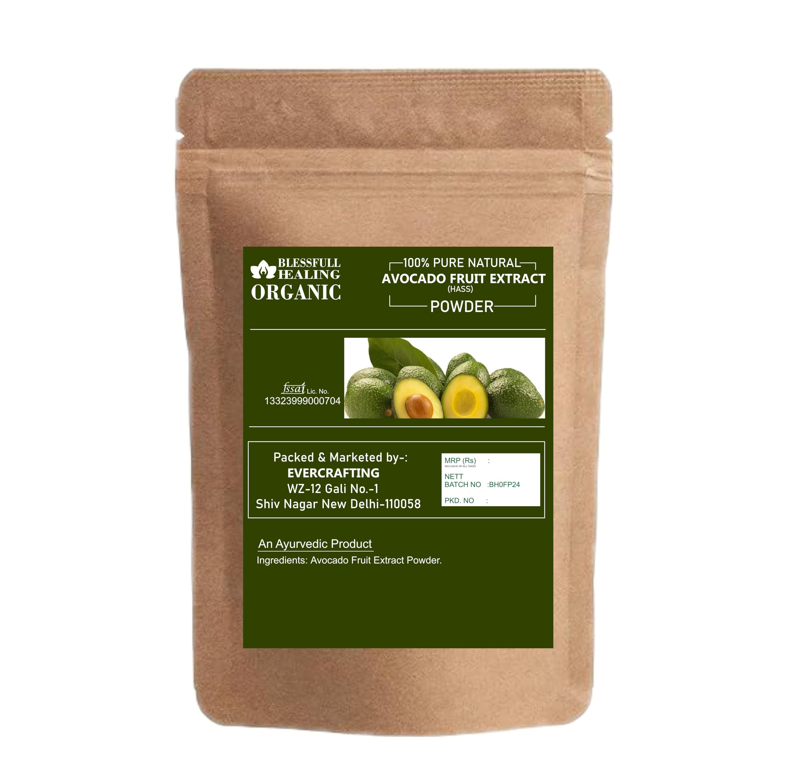 Blessfull Healing avocado powder scoop for measuring into recipes