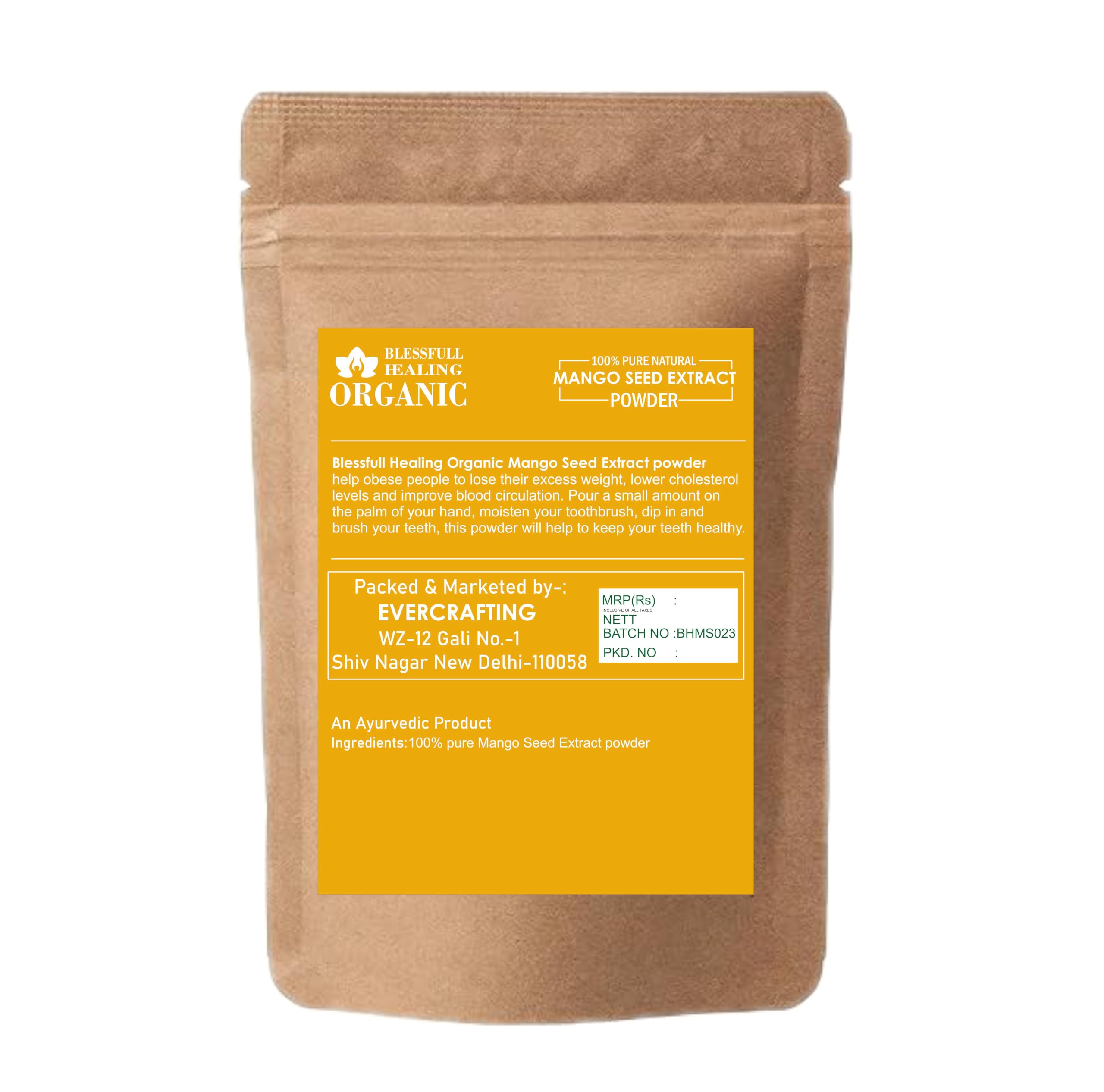 Blessfull Healing mango seed extract powder in bowl ready for mixing.