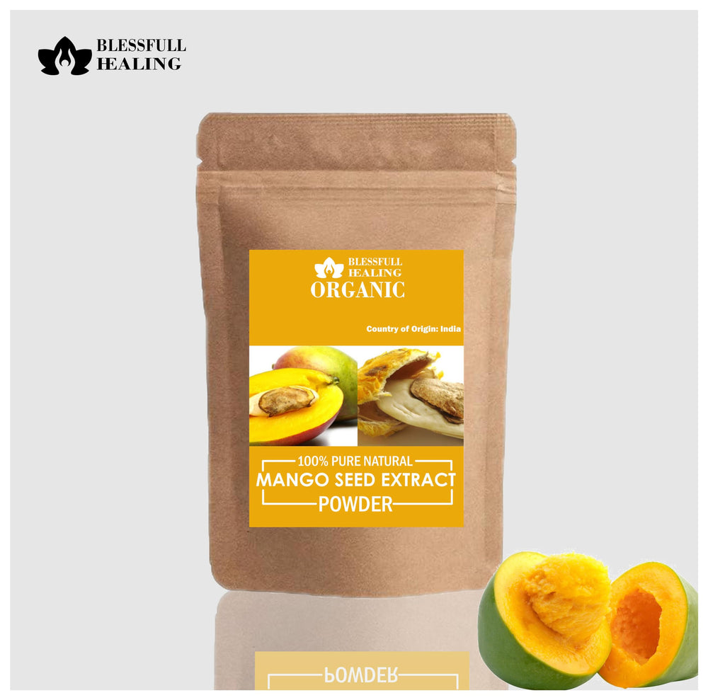 Blessfull Healing mango seed extract powder ready for smoothie and DIY blends.