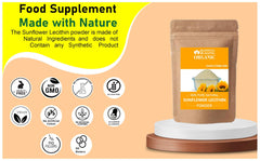 Blessfull Healing sunflower lecithin powder package open fresh powder ready to use in recipes