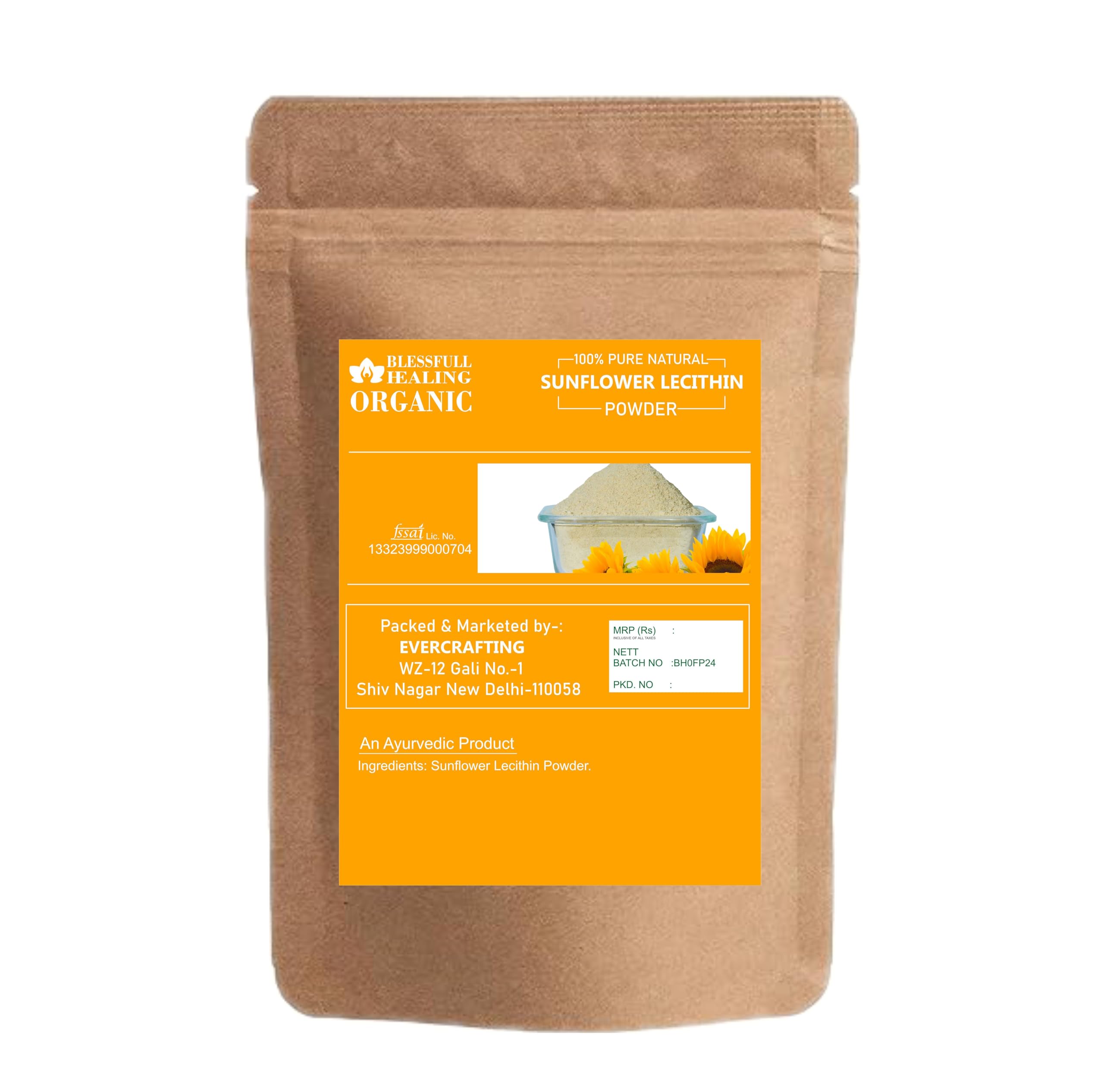 Blessfull Healing sunflower lecithin powder scoop easy dosing for baking