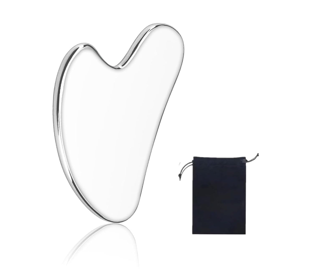 BLHVSINO1 stainless steel gua sha for the face with smooth edges for comfortable facial massage.