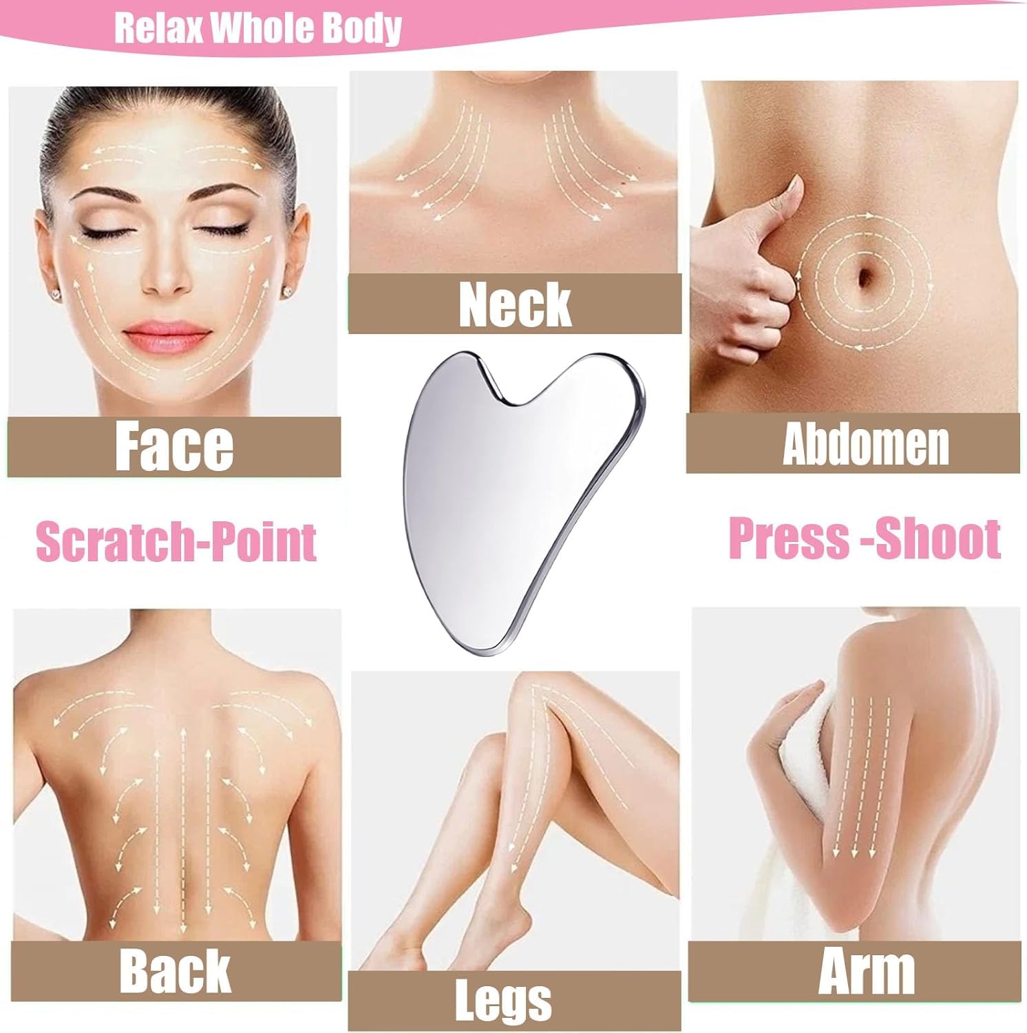 BLHVSINO1 polished gua sha with ergonomic edges for precise massage.