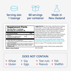 BLIS ThroatHealth 60 lozenges box showing two-month supply