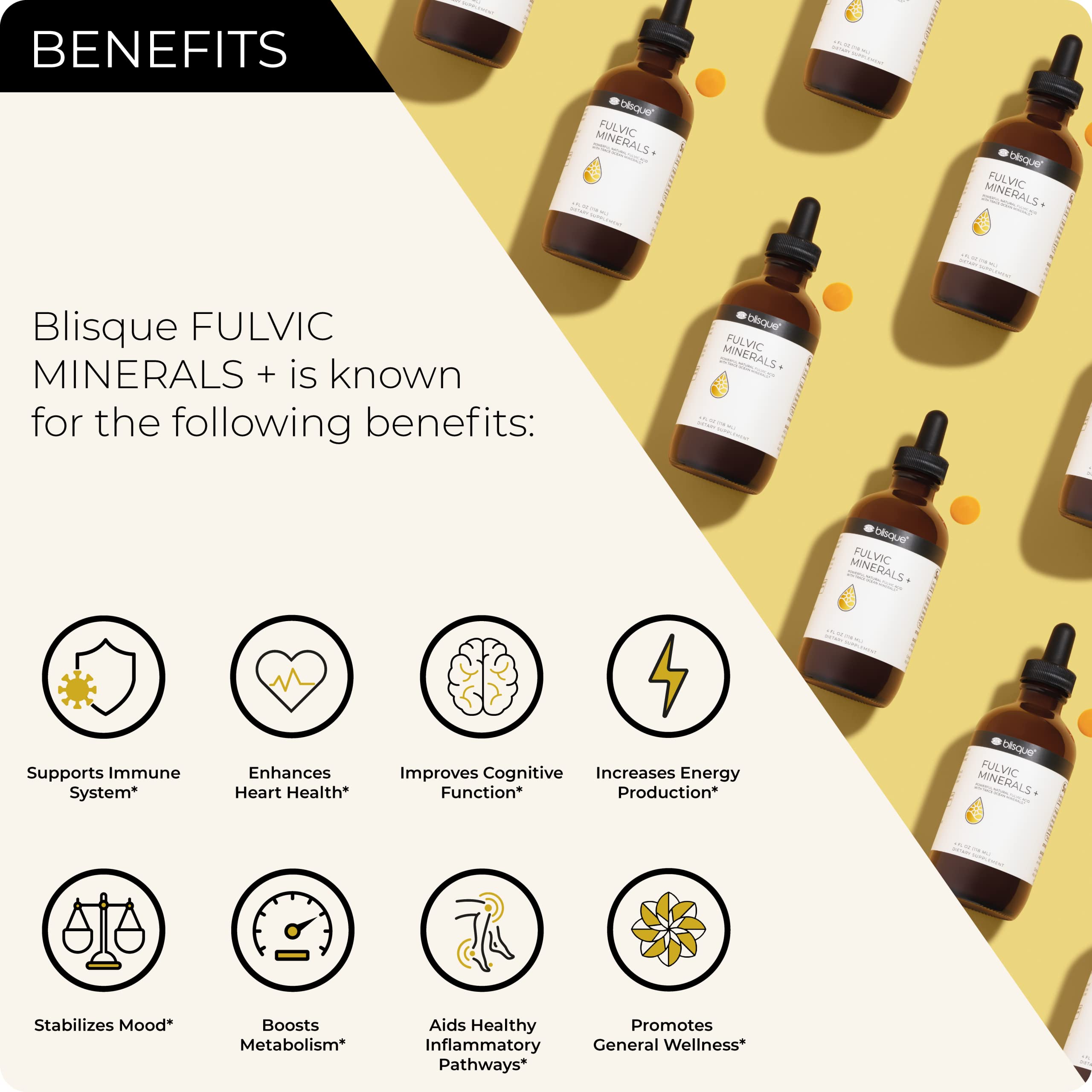 Pouring Blisque drops demonstrates easy, everyday energy support.