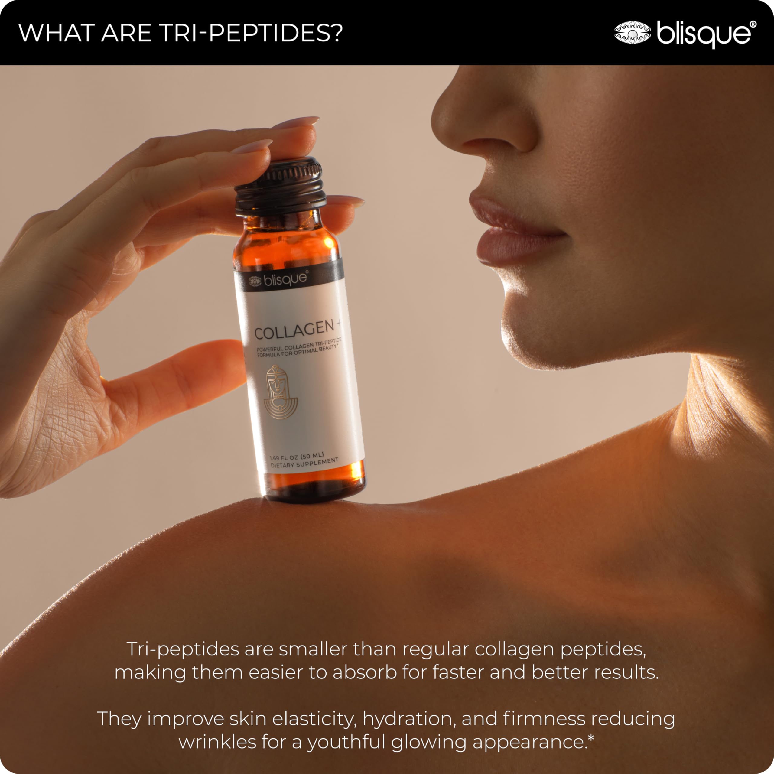 Blisque hair skin nails benefits icons imply potential improvements.