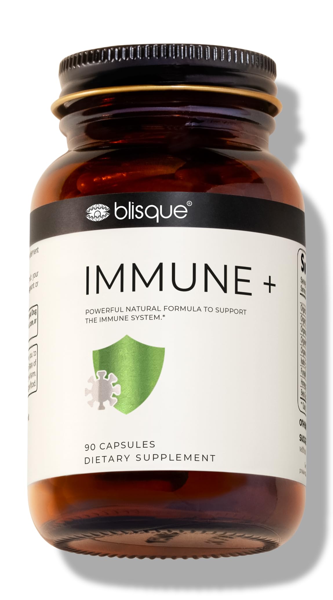 Blisque IMMUNE+ bottle pouring to illustrate daily immune support