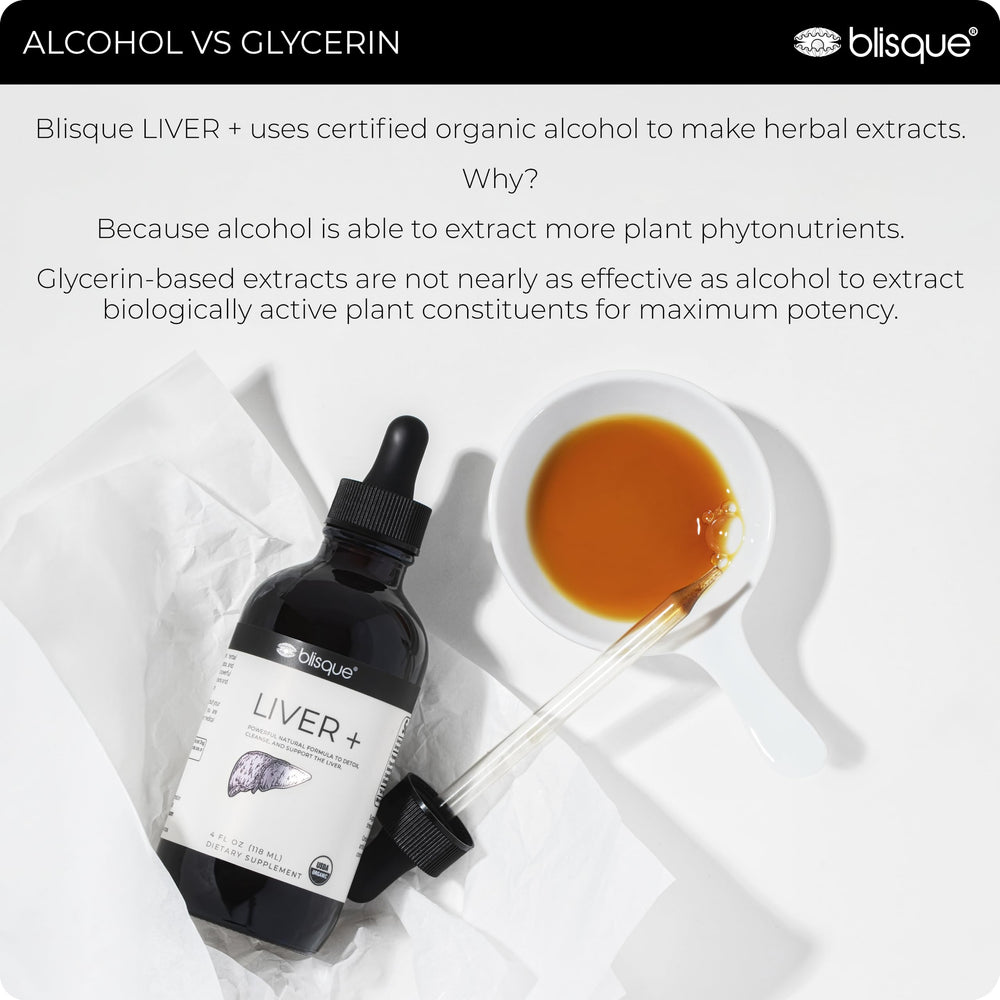 Blisque LIVER+ capsule closeup conveys digestive support through herbal complexity.