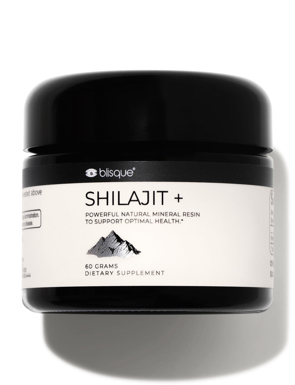 Blisque Shilajit resin bottle pour for easy daily energy support.