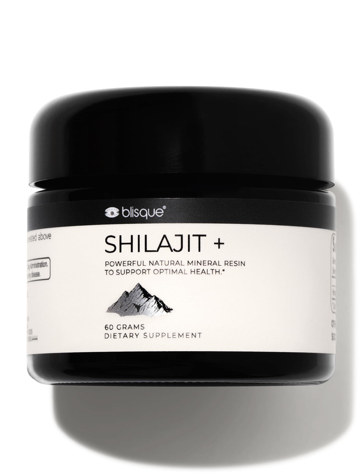 Blisque Shilajit resin bottle pour for easy daily energy support.