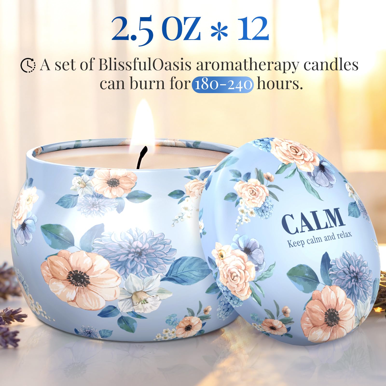 BlissfulOasis elegant gift box with lid protects wax and preserves scent.