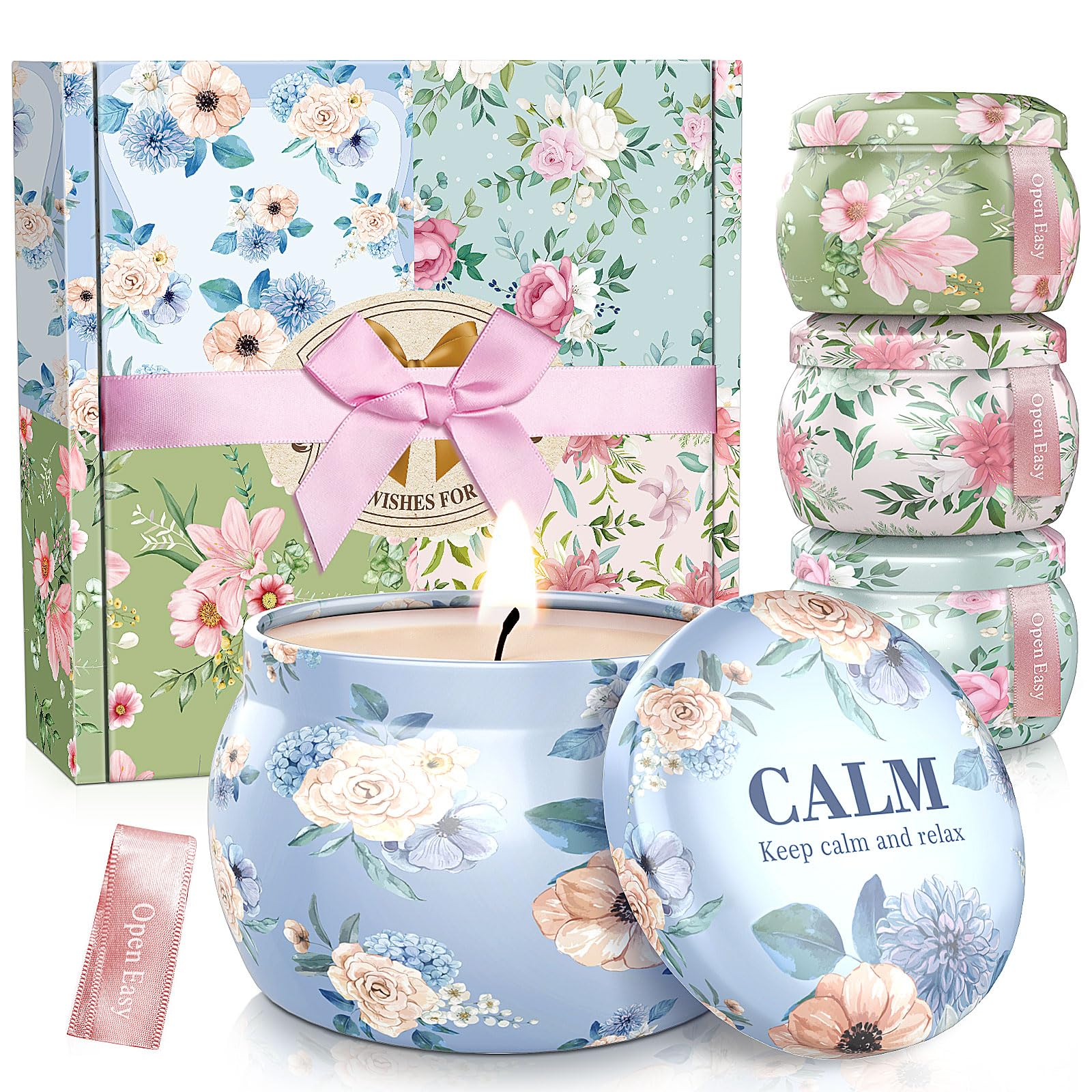 BlissfulOasis lavender candle jar provides a calming home aroma.