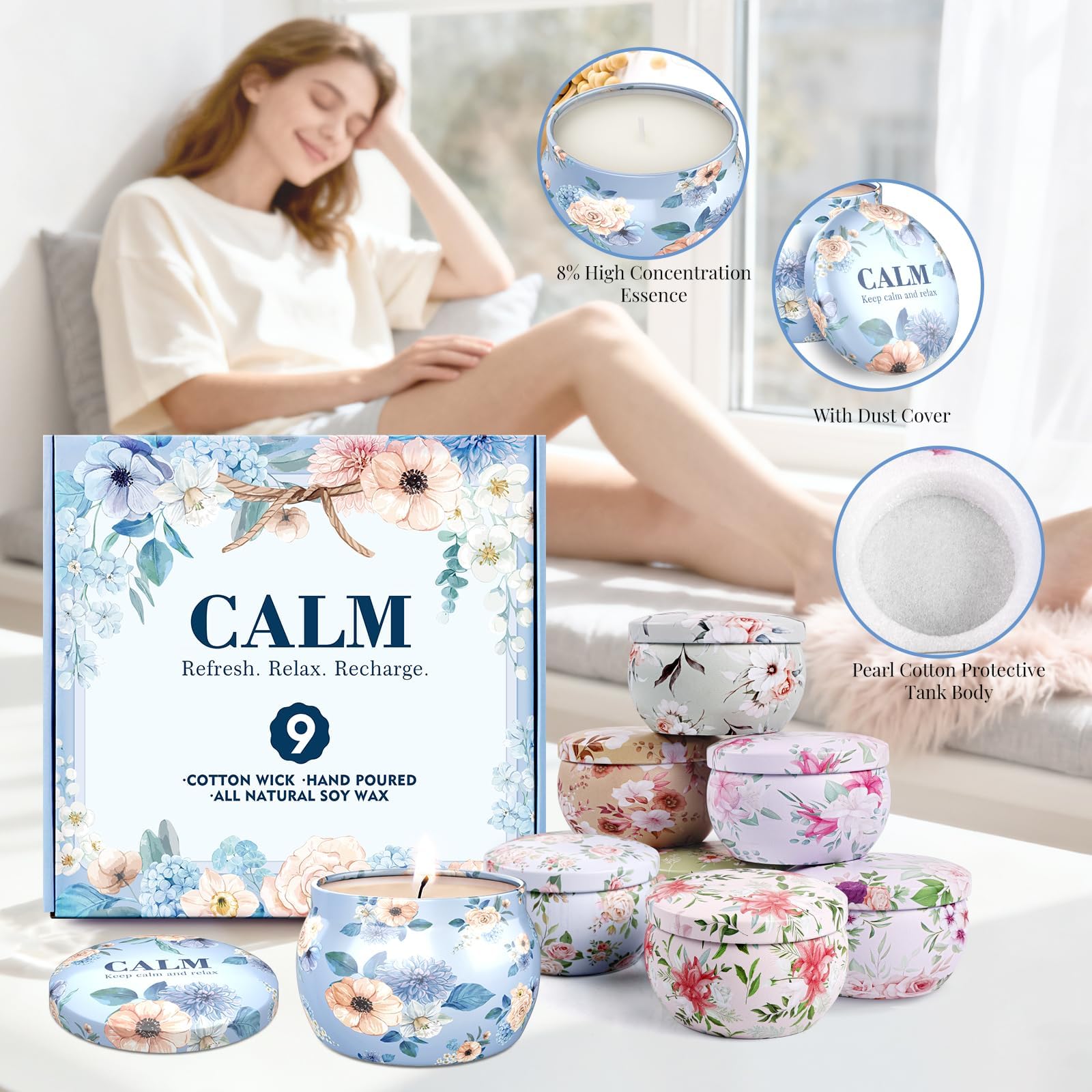 BlissfulOasis lavender candle jar for calming spaces