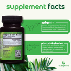 Blissgevity bottle on desk suggests convenient mood support during work or study.
