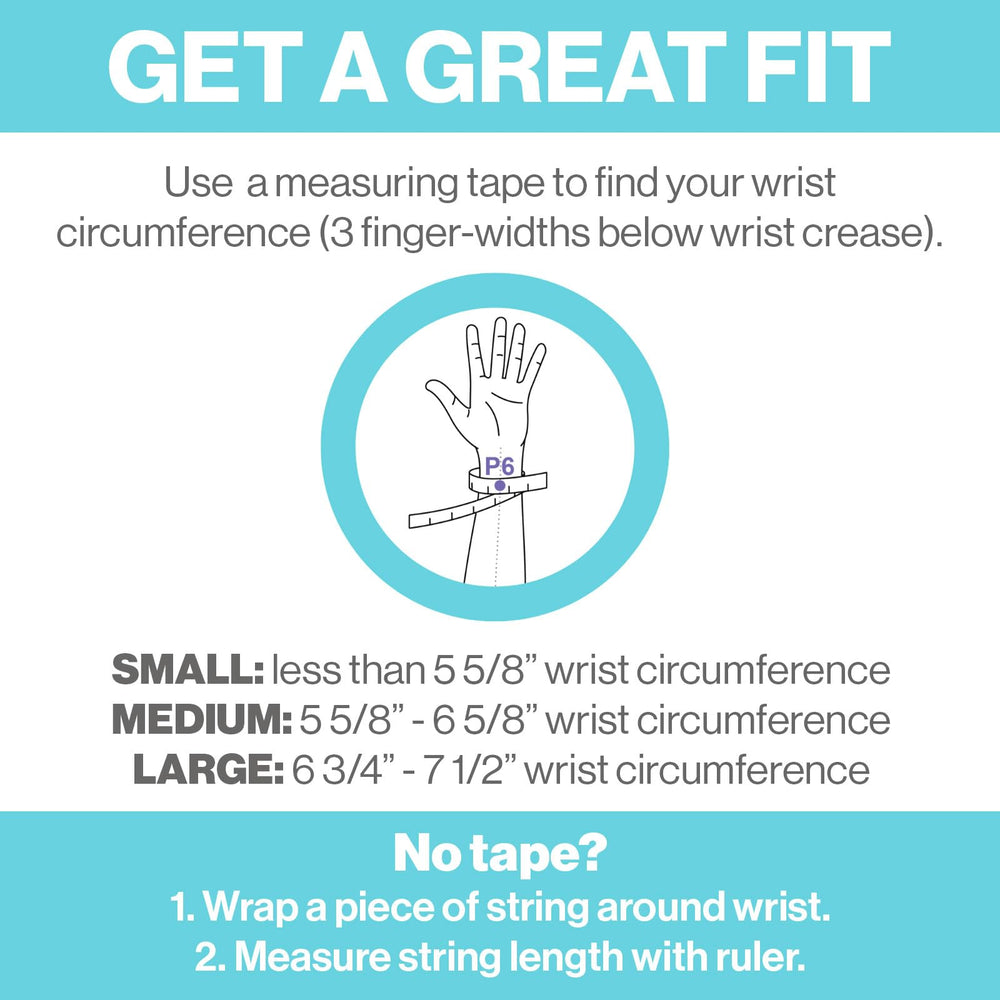 Blisslets acupressure band p6 pressure wrist closeup shows targeted support.