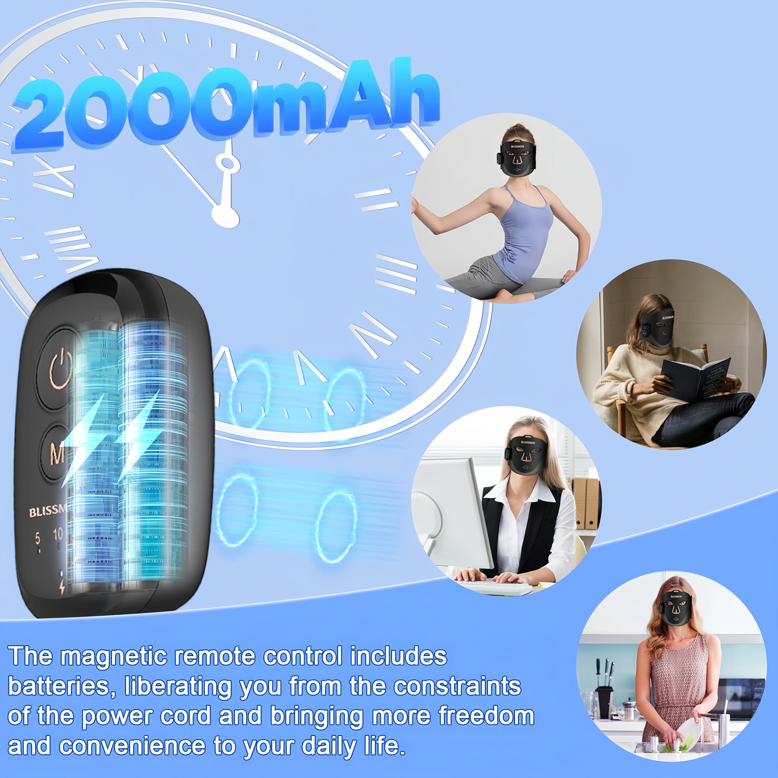 BLISSMON mask with timer auto-off for convenient routines