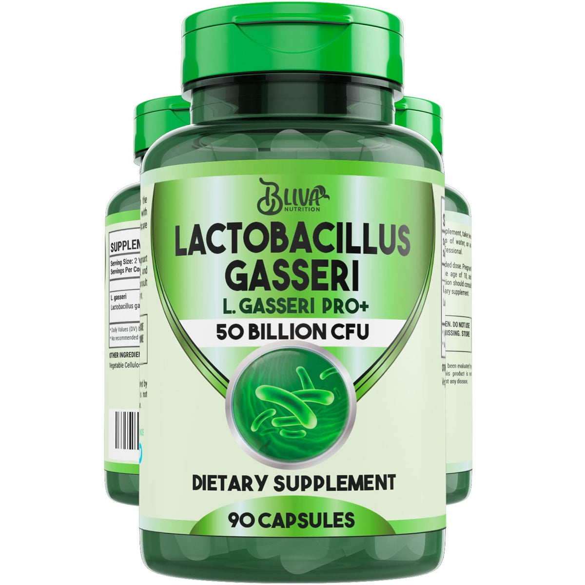 BLIVA Nutrition L Gasseri bottle front for daily digestive support.