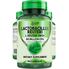 BLIVA Nutrition L Reuteri bottle showing high CFU probiotic support for digestion