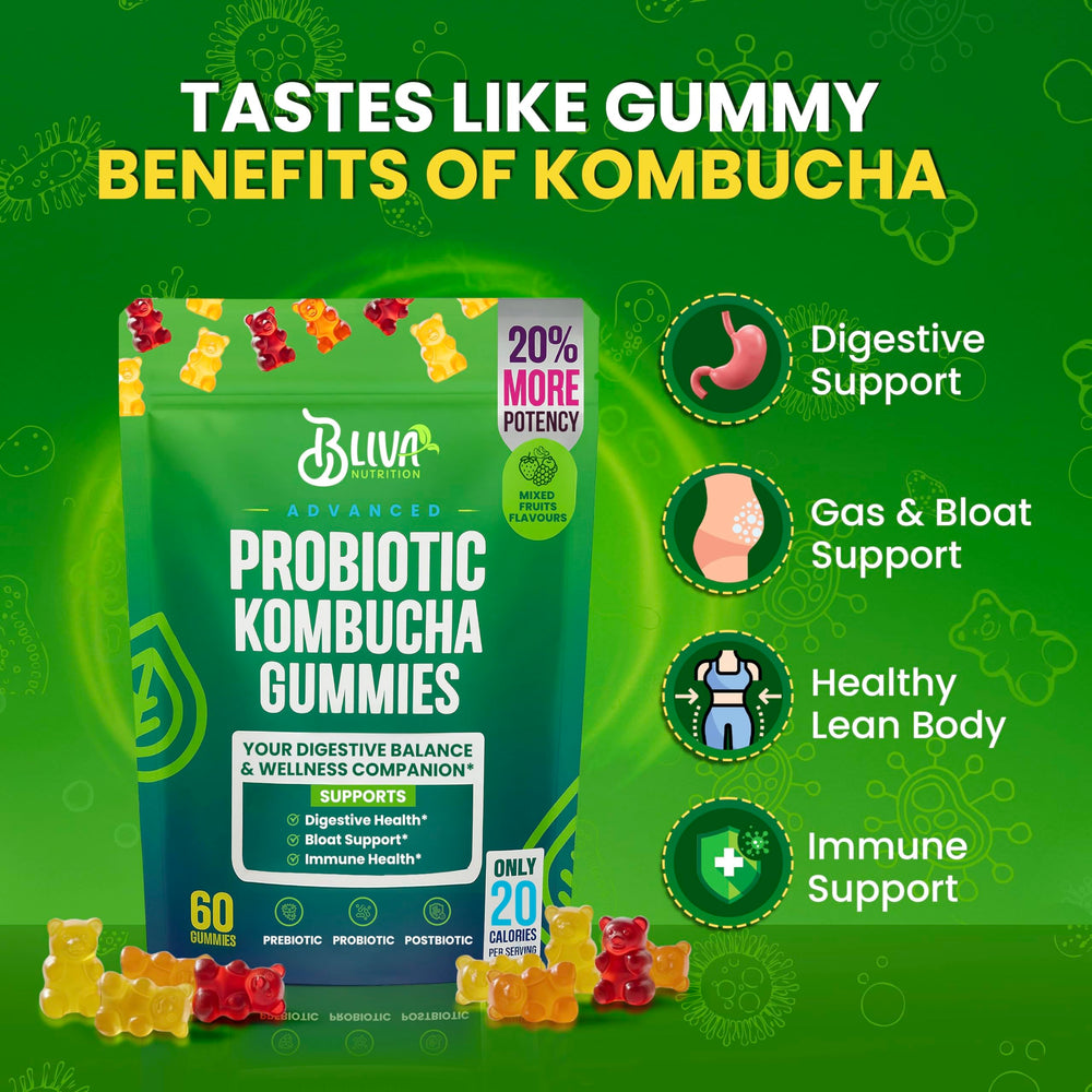 BLIVA Nutrition gummies being poured into a glass for on-the-go routine