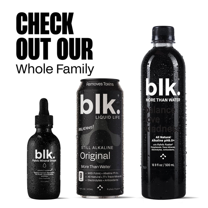 blk. PH 8+ on-the-go bottle, hydration ready anywhere.