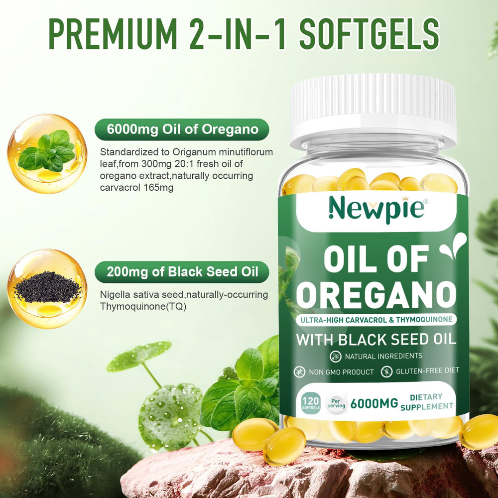 Blltzzz Newpie Black Seed Oil Softgels front view for antioxidant potential.