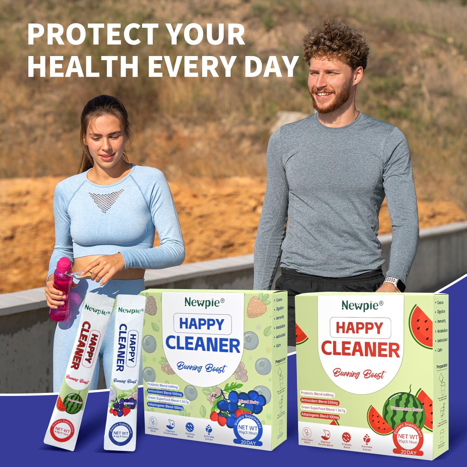 Box of Blltzzz Newpie Happy Cleaner probiotic sachets ready for everyday use