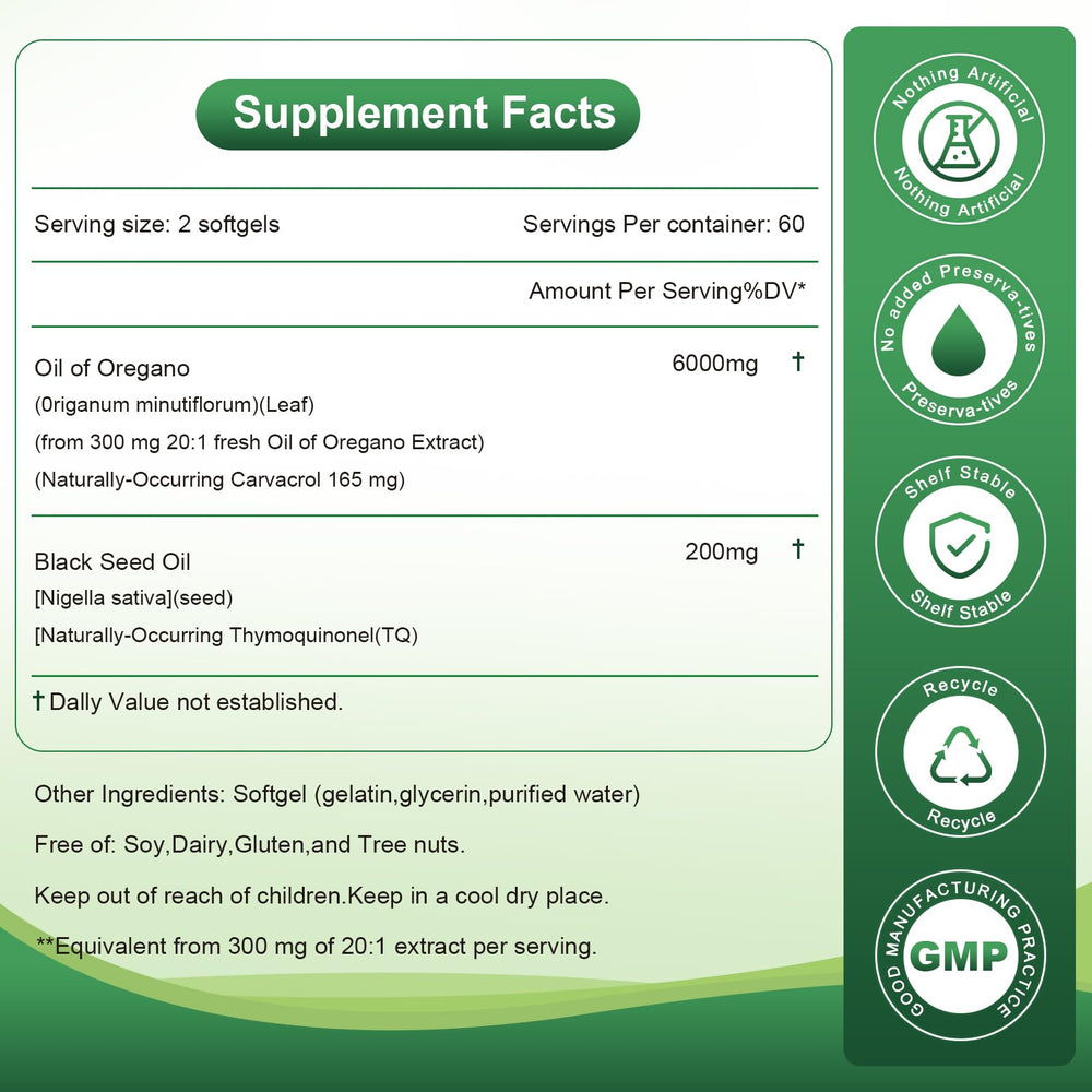 Blltzzz Newpie oregano softgels pour showing easy daily dosing.