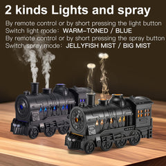BLOIMP Train Diffuser displaying cool blue and warm flame light modes.