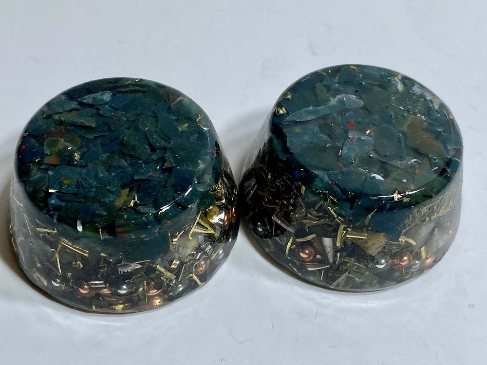 Close-up of Bloodstone Tower Buster crystal detail with natural inclusions.