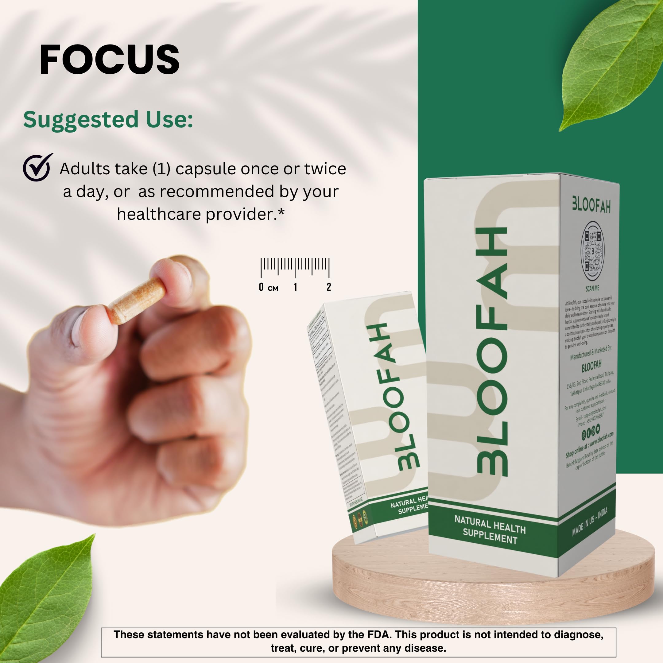 Bloofah sustainably sourced capsules reflecting responsible herbal sourcing.