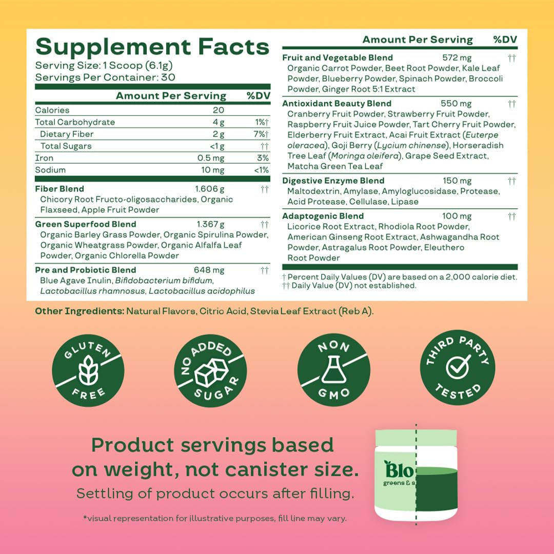 Beet root powder adds vibrant color in Bloom Greens powder.