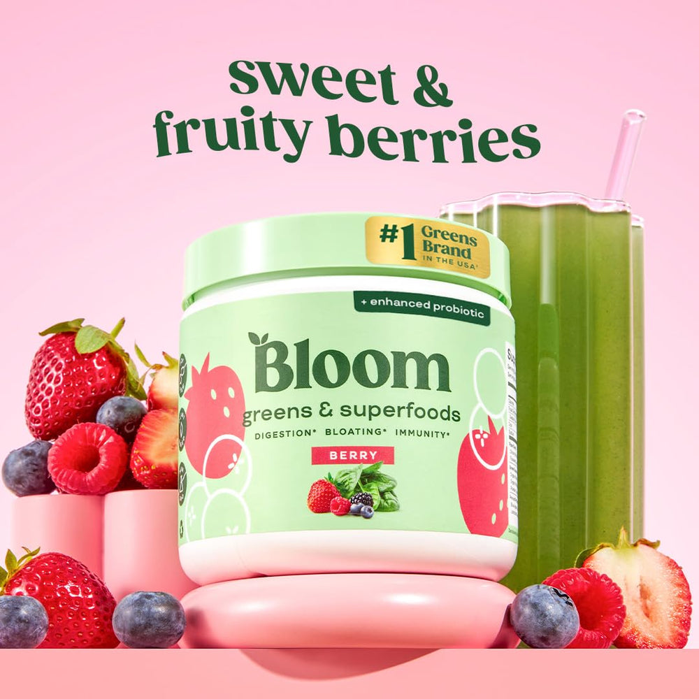 Bloom Nutrition greens powder scoop measure highlights easy serving and consistent daily use.