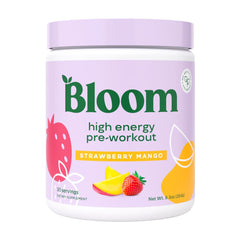 Bloom Nutrition High Energy Pre Workout canister ready for your next workout session.