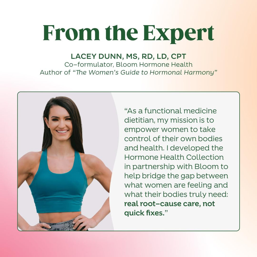 Bloom Nutrition wellness scene with bottle and glass