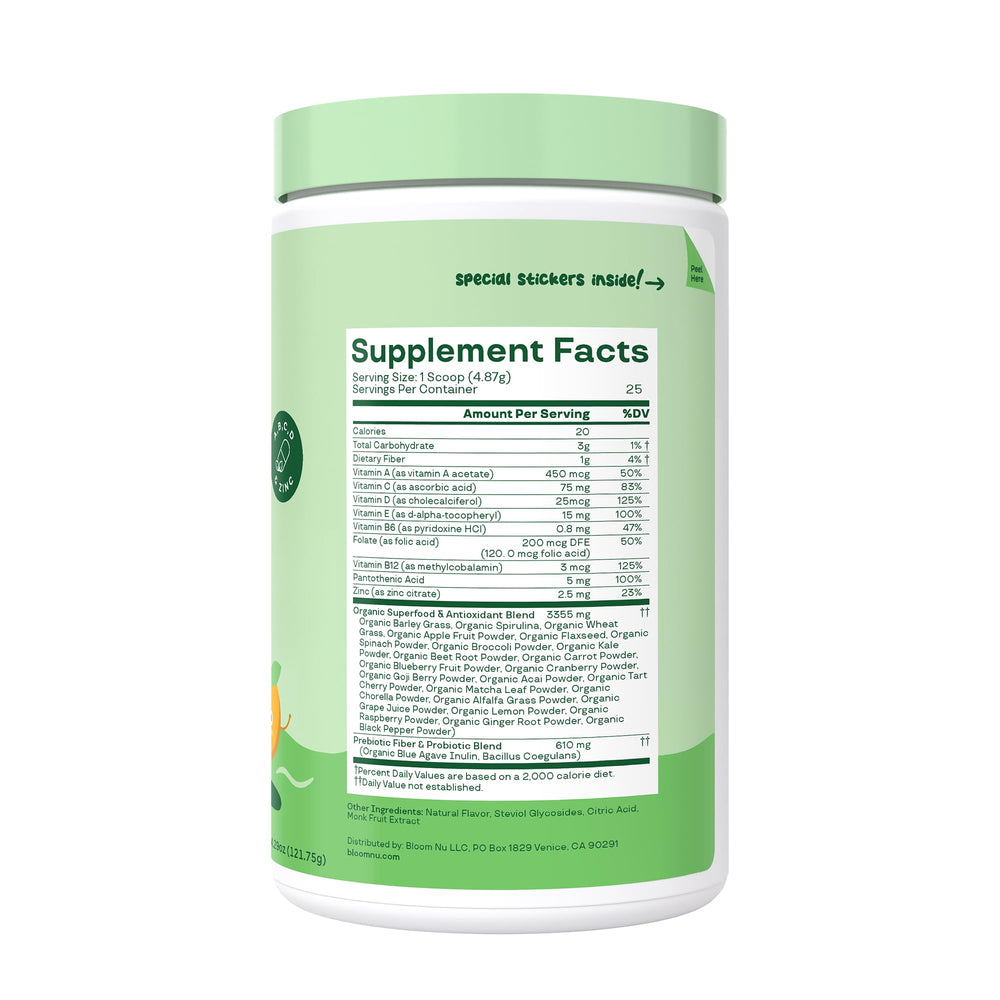 Scoop poured into glass highlights easy mixing with tropical punch flavor.