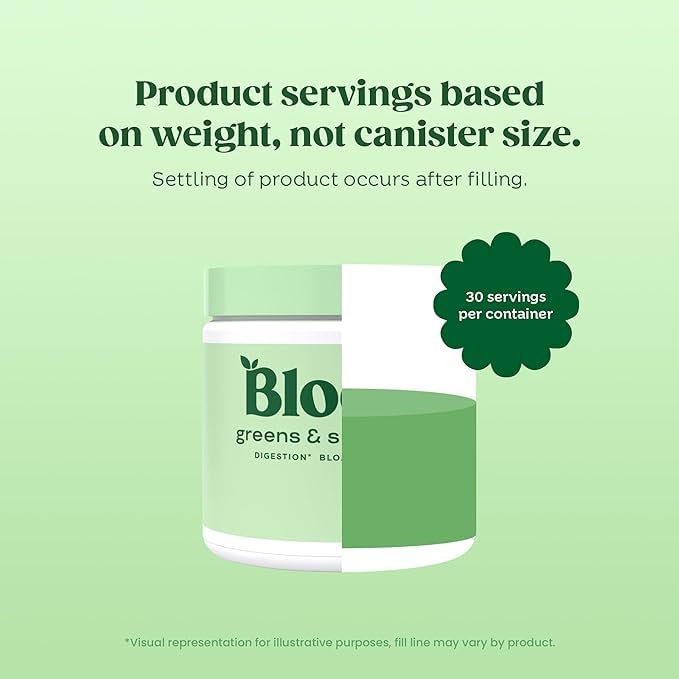 Bloom Nutrition nutrition facts label closeup demonstrating ingredient transparency