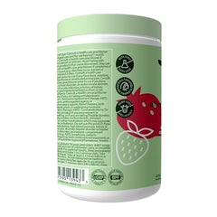 Bloom Nutrition powder jar with measuring spoon ready to mix in water