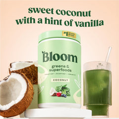 Bloom Nutrition greens powder scoop ready for your morning boost.