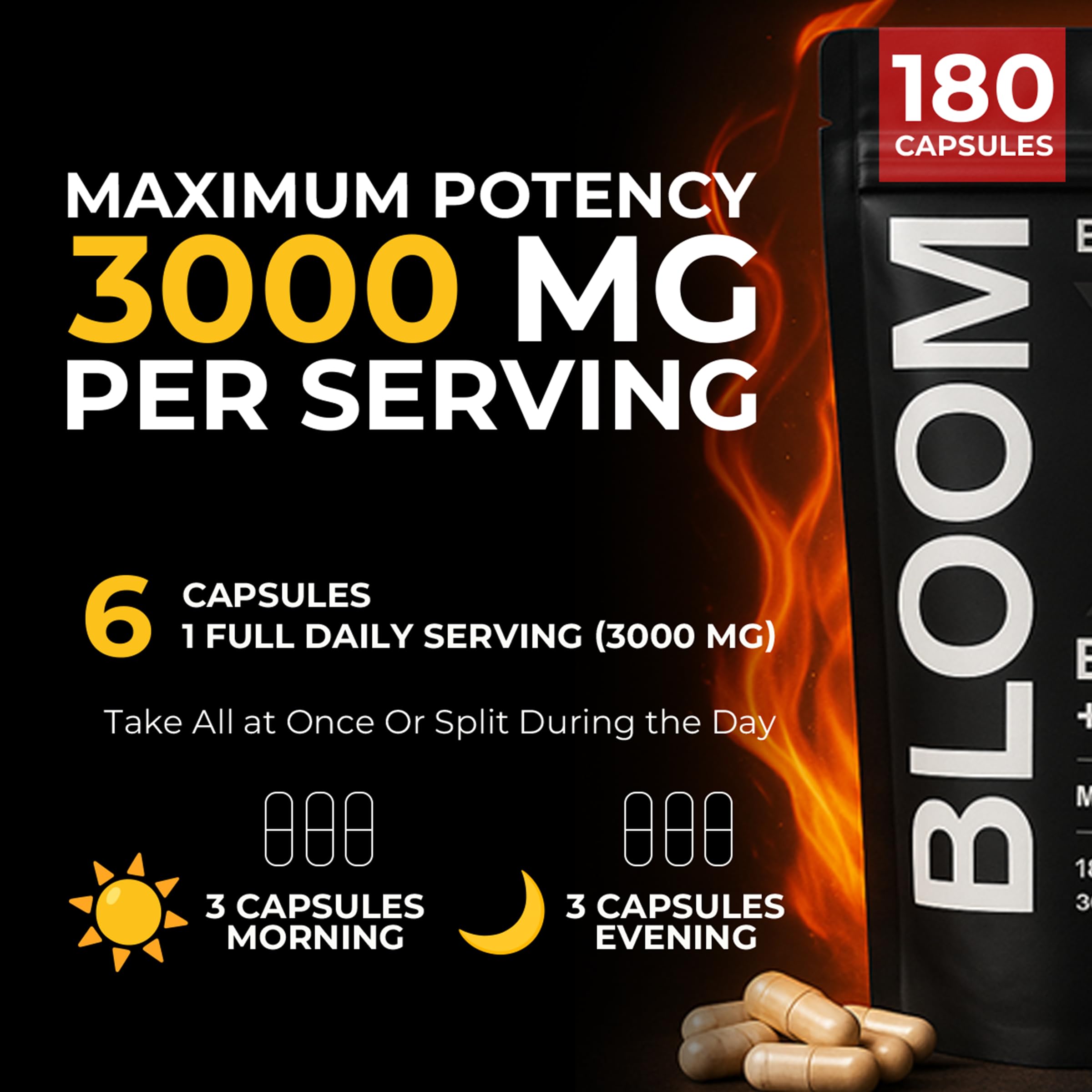 Bloomeo grass-fed beef liver capsules close-up highlighting high heme iron.